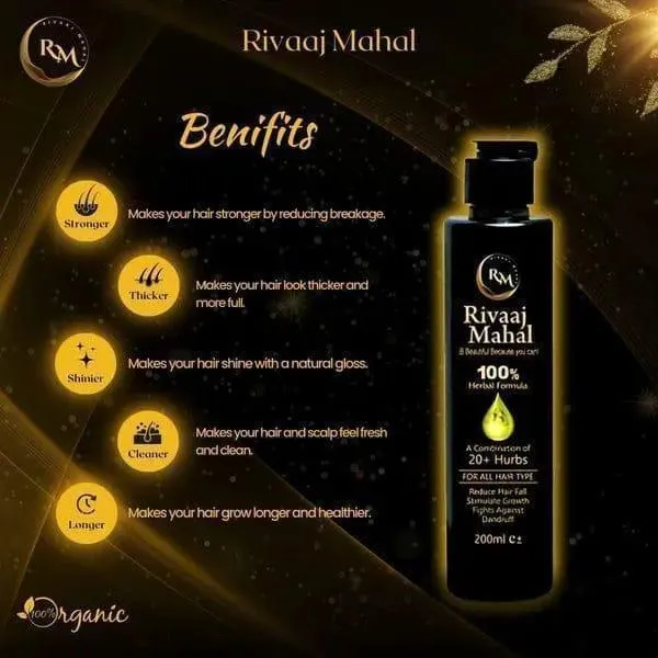Rivaaj Mahal Anti-Dandruff Hair Oil 100% Herbal 20+ Herbs - Image 2
