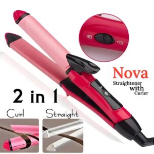 Pink 2-in-1 Hair Dryer with Curler