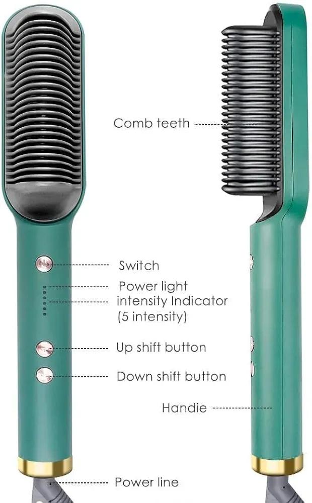 Corded Hair Dryer Brush Green Black Salon Quality - Image 2
