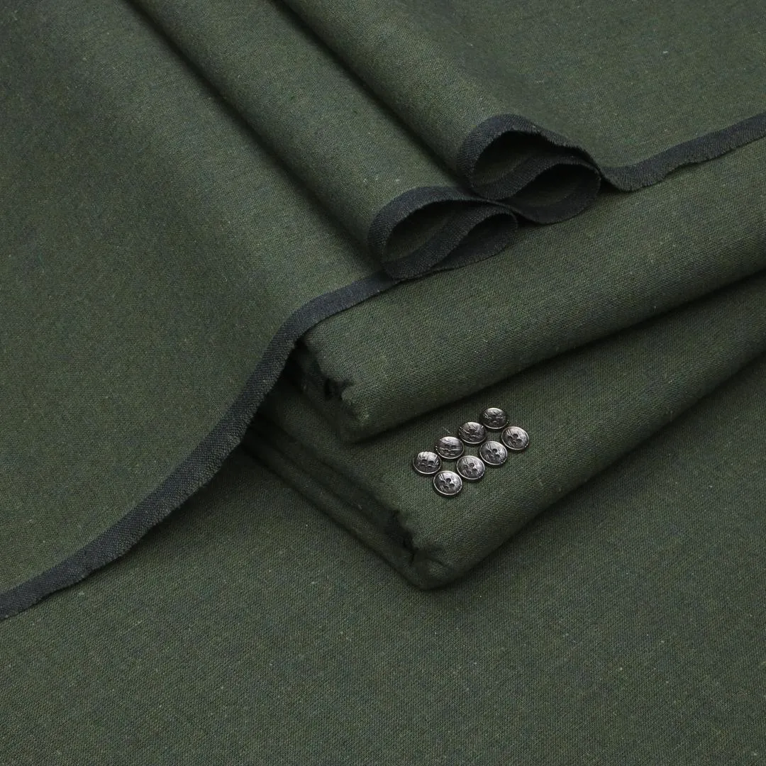Men's Khaddar Plain Green Suit 7m Winter Comfort
