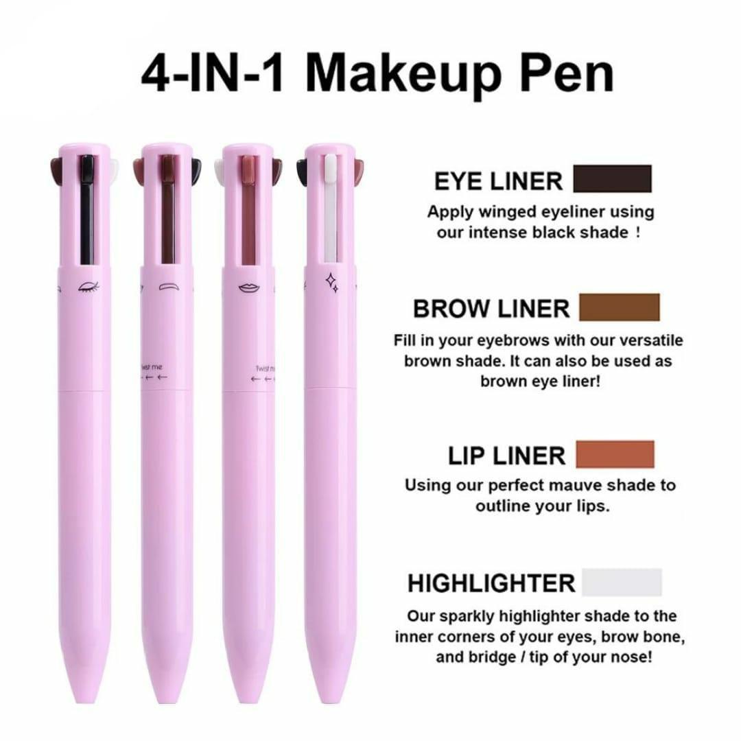 4-in-1 Makeup Pen with Brush & 3 Shades - Image 2