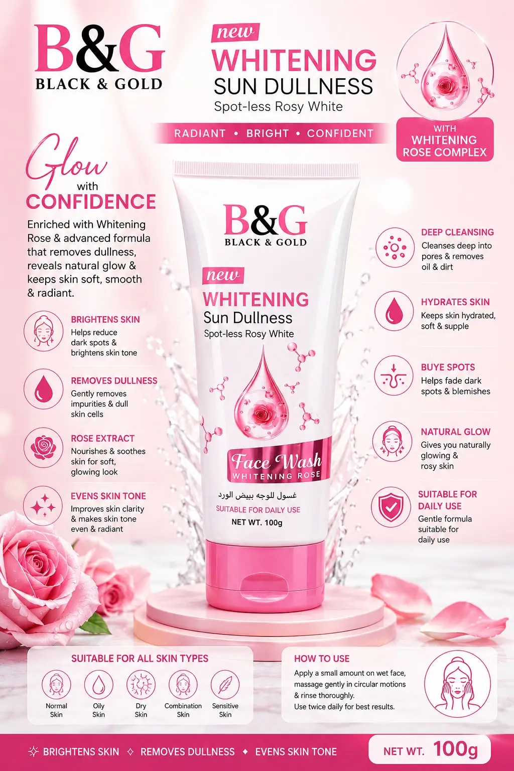 B&G Whitening Facewash 100ml