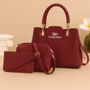 TBM 3-Piece Brown Rexine Handbag Set for Women - Image 7