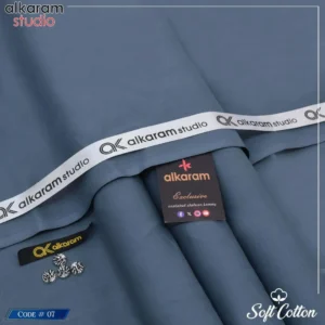 Unstitched Soft Cotton Grey Suit for Men - Image 3