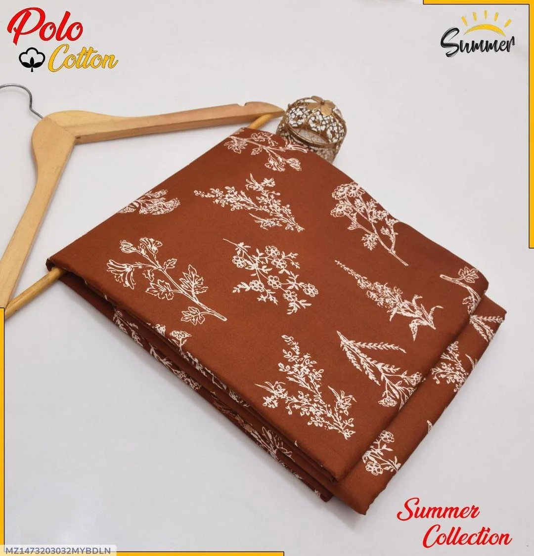 2 Pcs Women's Unstitched Printed Suit - Image 3