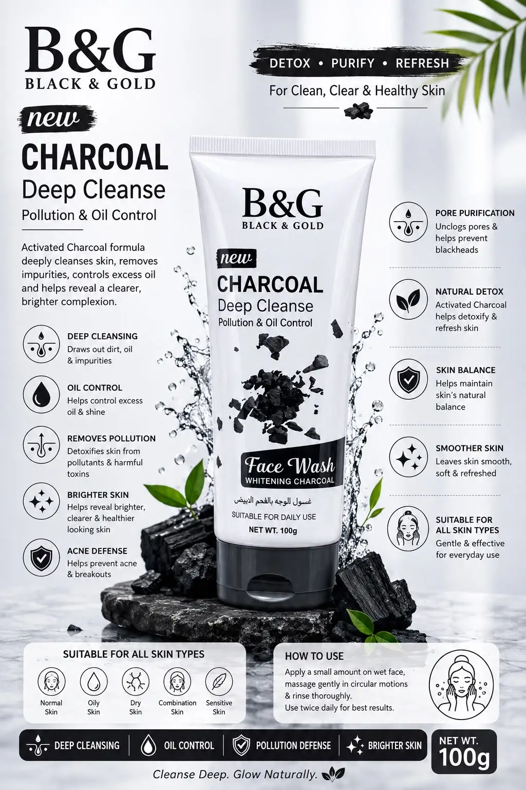 B&G Whitening Facewash 100 Ml - Image 2