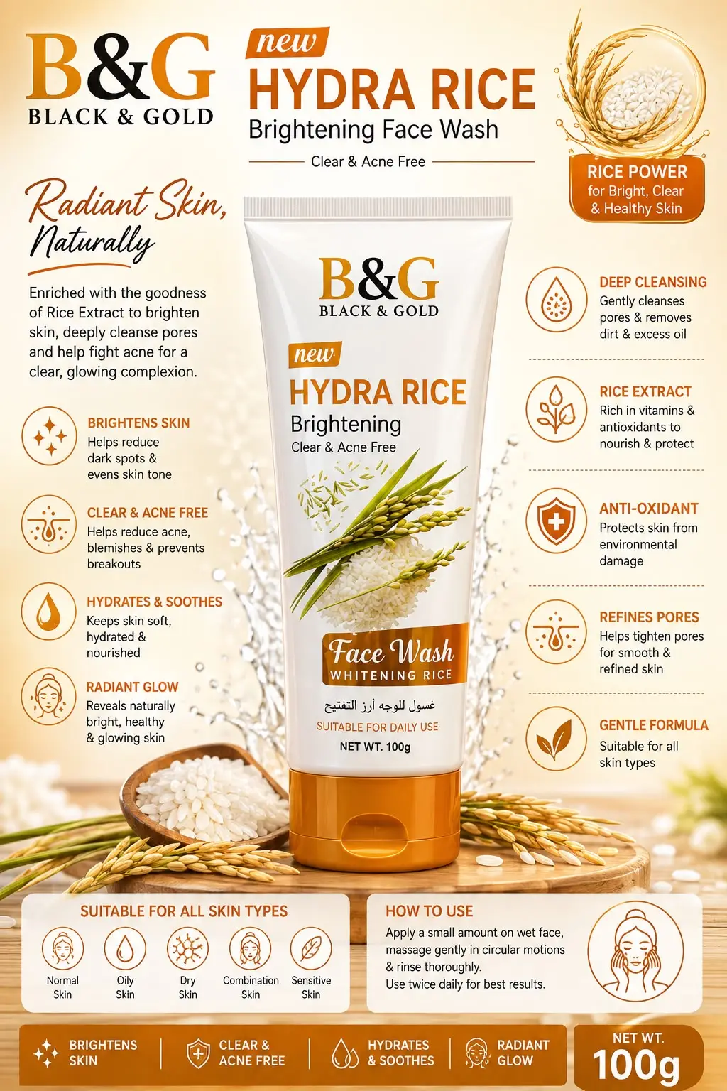 B&G Whitening Facewash 100 Ml - Image 4