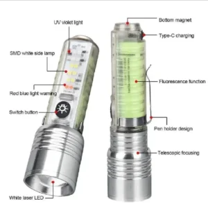 Alternative view of Rechargeable Green LED Flashlight with Type-C Port