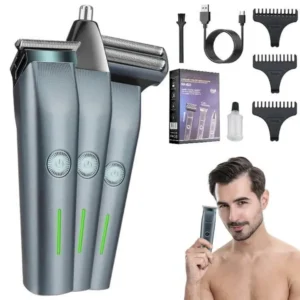 Rechargeable Men's Hair Clipper & Shaver with 3 Combs - Image 5