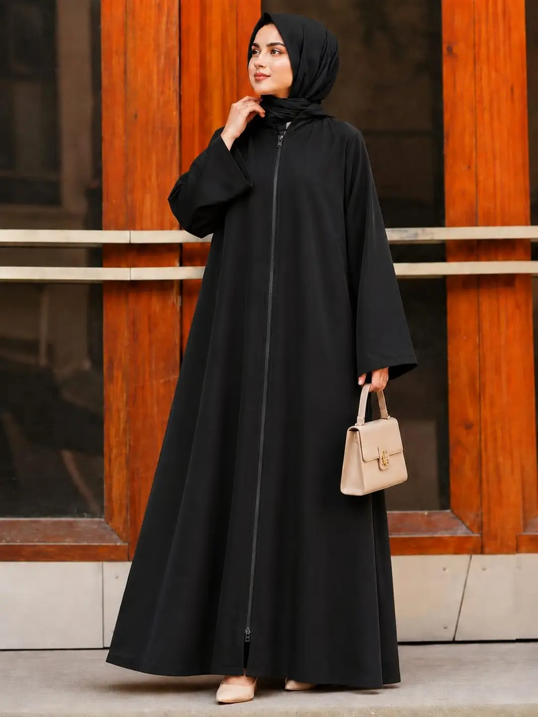 Nida Plain Full Abaya - Image 2