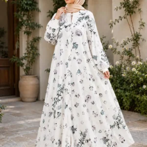Alternative view of Georgette Printed Classic Abaya