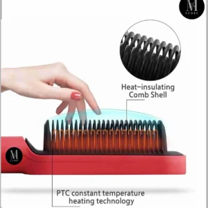 High Quality 2 in 1 Hair Straightener Brush & Curling Comb | Electric Heated Hair Straightening Brush | Anti-Scald Hot Comb - Image 5