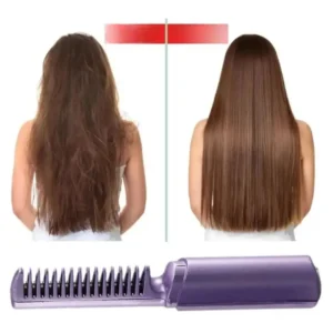 High Quality 2 in 1 Hair Straightener Brush & Curling Comb | Electric Heated Hair Straightening Brush | Anti-Scald Hot Comb - Image 6