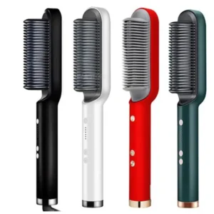 High Quality 2 in 1 Hair Straightener Brush & Curling Comb | Electric Heated Hair Straightening Brush | Anti-Scald Hot Comb - Image 7