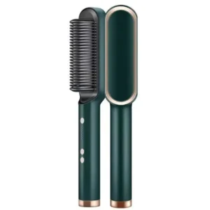 High Quality 2 in 1 Hair Straightener Brush & Curling Comb | Electric Heated Hair Straightening Brush | Anti-Scald Hot Comb - Image 8