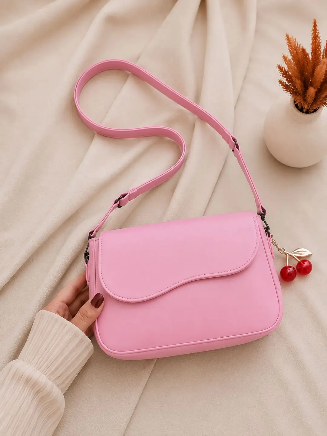 Girl's Leather Plain Purse - Image 7