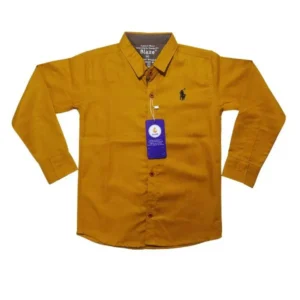 Alternative view of Mustard Cotton Boys Shirt for Ages 1-12
