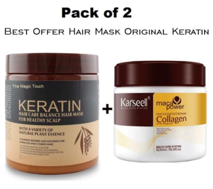 Keratin & Collagen Hair Mask Pack of 2