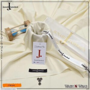 Men's Unstitched Wash & Wear Suit Cream Off White - Image 3