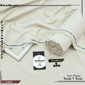 Men's Off White Wash & Wear Plain Suit All Season - Image 3