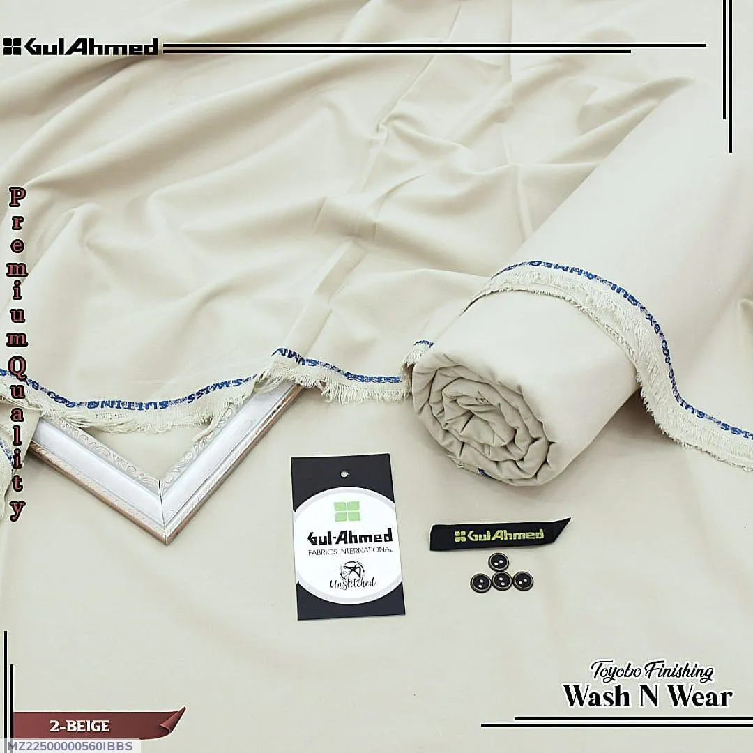Men's Off White Wash & Wear Plain Suit All Season - Image 3