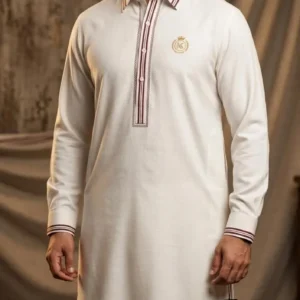 White Khaddar Men Suit Summer 7m