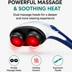 Solax Double Heads Heating Massager | Electric Deep Tissue Neck, Shoulder & Body Massager with 2 Massage Heads - Image 3