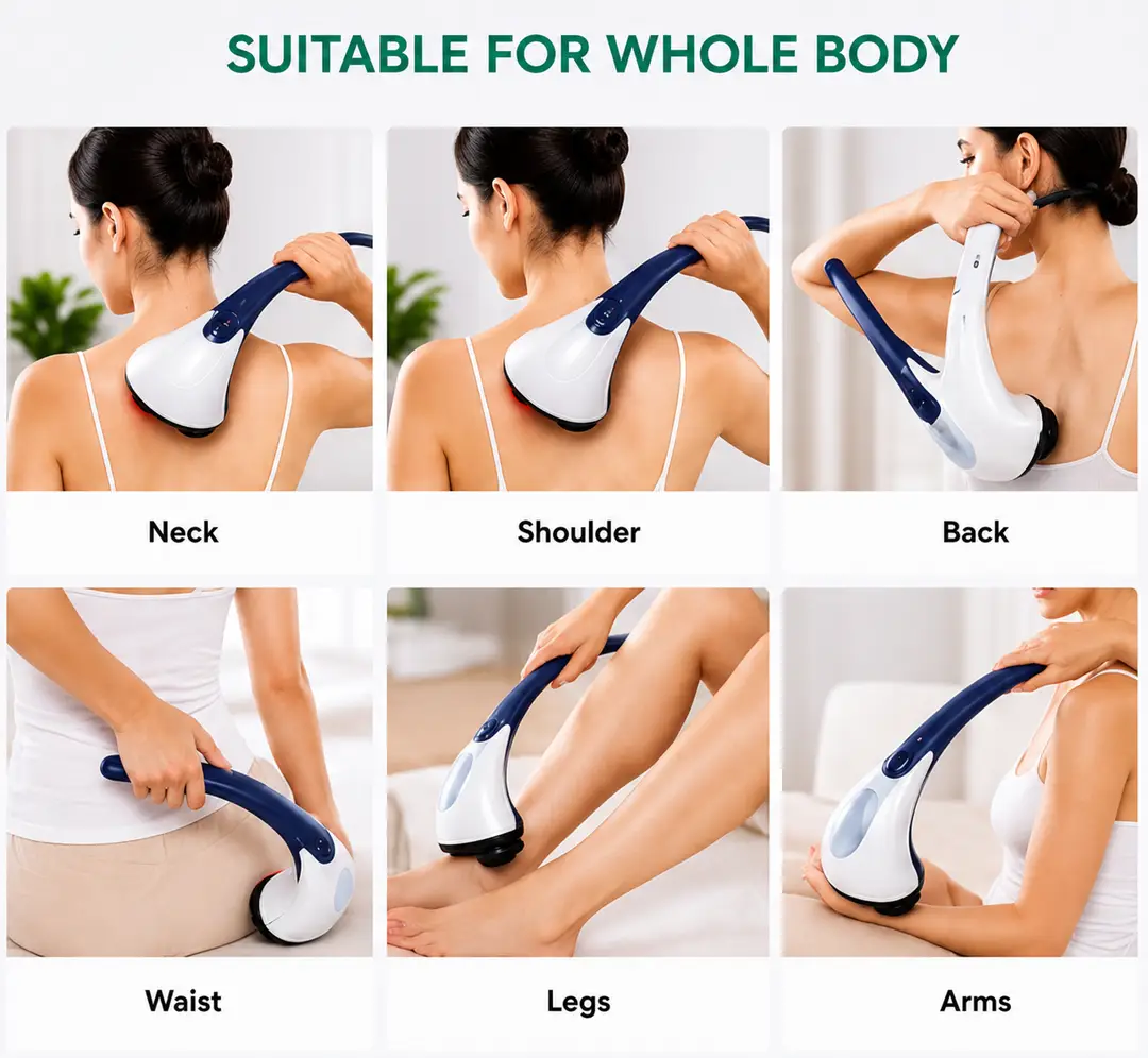 Solax Double Heads Heating Massager | Electric Deep Tissue Neck, Shoulder & Body Massager with 2 Massage Heads - Image 6