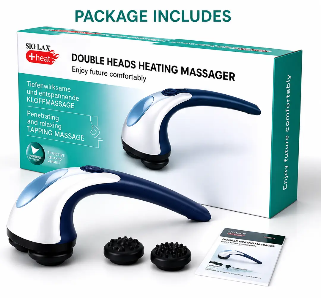 Solax Double Heads Heating Massager | Electric Deep Tissue Neck, Shoulder & Body Massager with 2 Massage Heads - Image 7