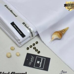 Men's Unstitched Satin Silk Suit White All Season