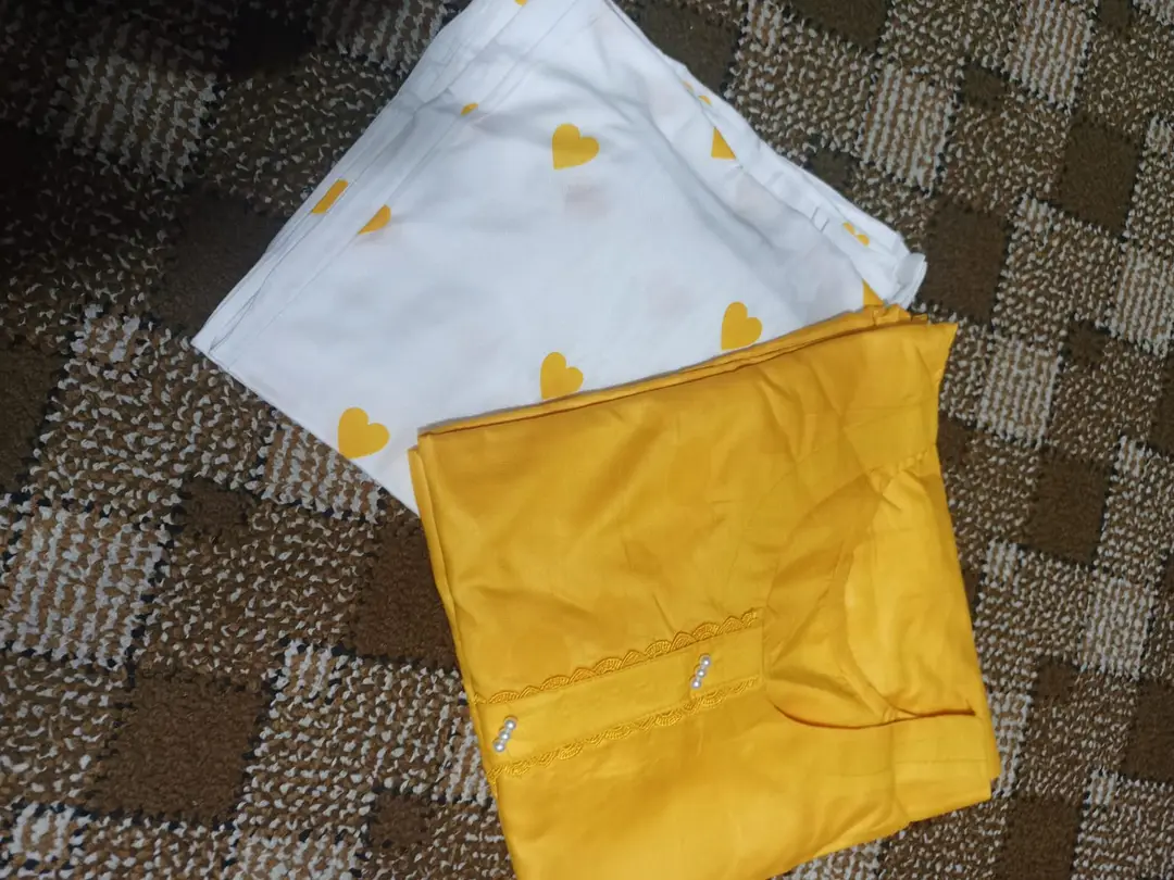 2 Pcs Women's Stitched Linen Plain Shirt And Trouser - Image 2