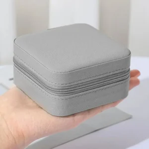 High Quality Leather Jewellery Organizer Box with Zipper | Ear Rings & Necklace_Bracelets Holder | Small Jewelry Box Vanity Hanger Stand Velvet - Image 3
