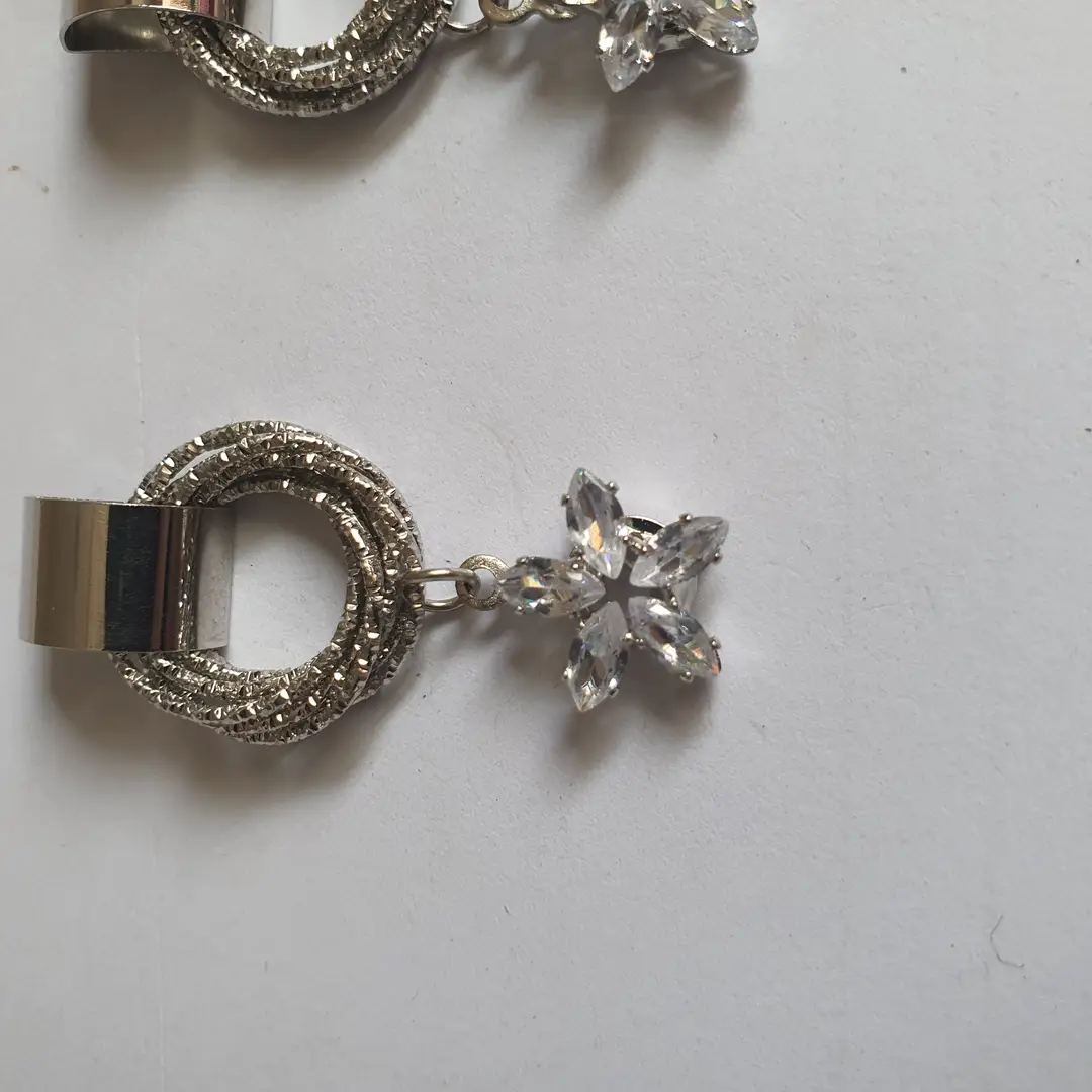 Funky Silver Plated Zircon Earrings - Image 2