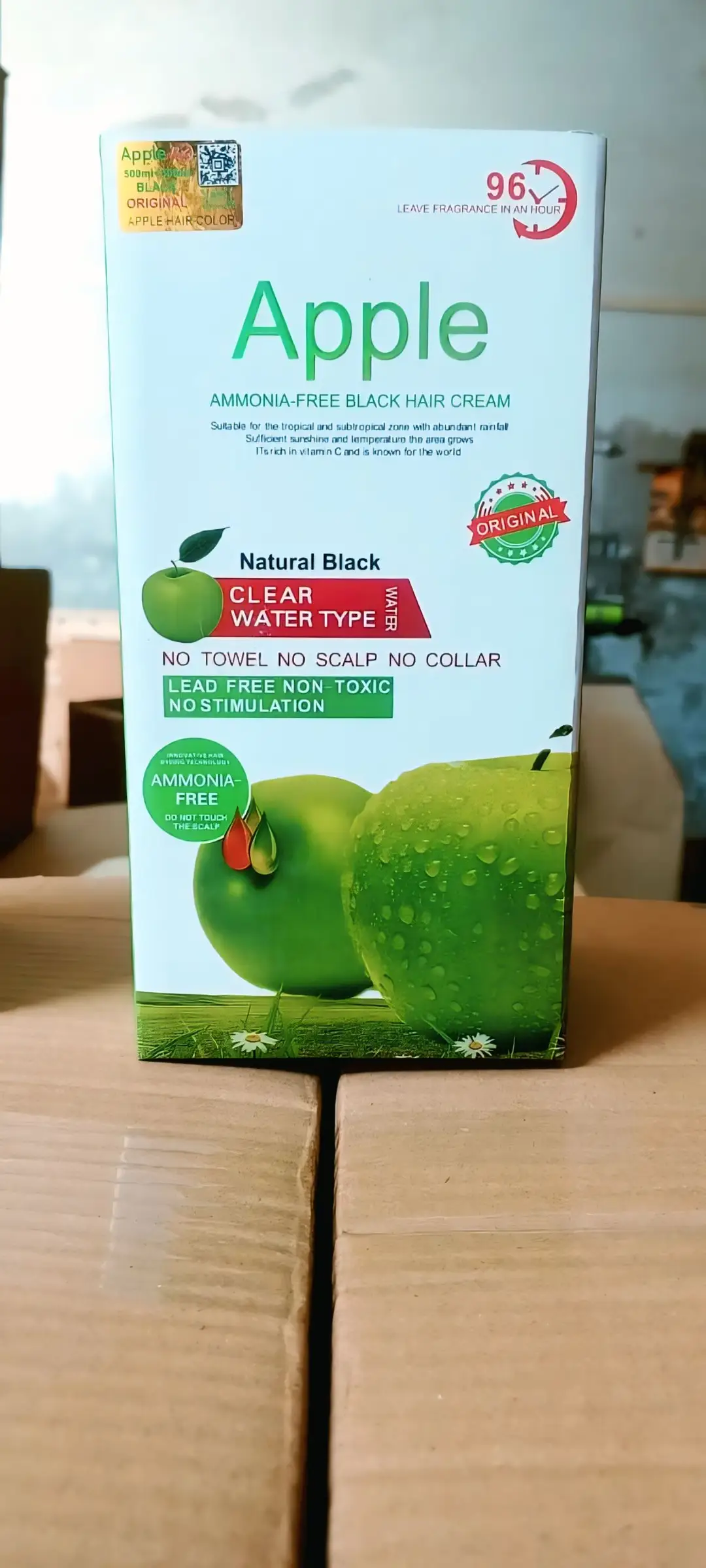 Original Apple Hair Color 1000ml Dubai Import - Ammonia Free Natural Black & Dark Brown - Image 3