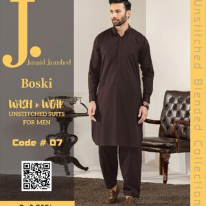 Unstitched Boski Men Suit Rich Brown Wedding Eid - Image 3