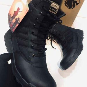 Men's Black Rubber Army Boots with Ankle Height & Durable Sole - Image 5