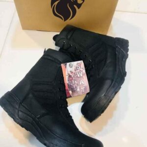 Men's Black Rubber Army Boots with Ankle Height & Durable Sole - Image 4
