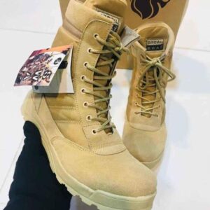 Alternative view of Men's Beige SWAT Knee High Boots Synthetic Leather All Season