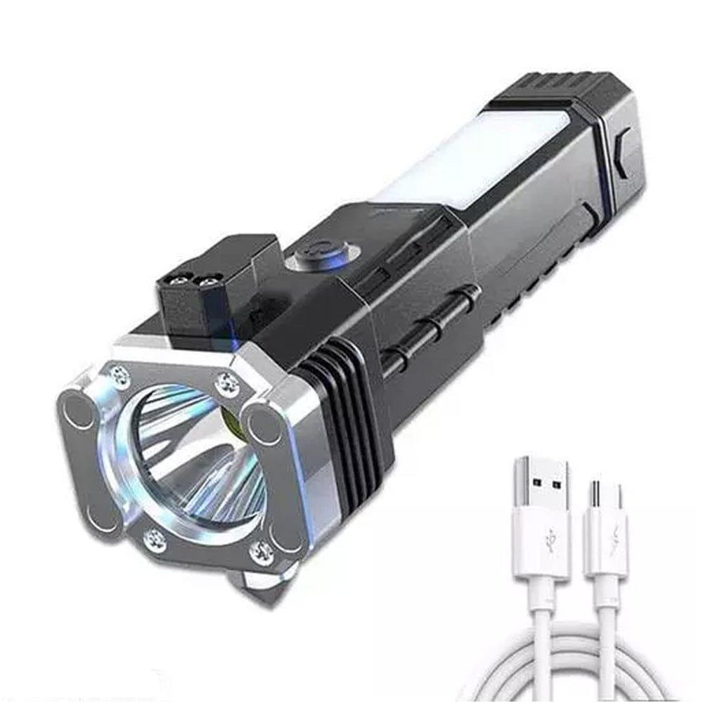 Rechargeable LED Torch Black ABS Aluminum Head - Image 4