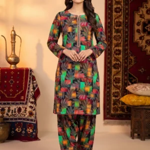 2 Pcs Women's Unstitched Printed Suit
