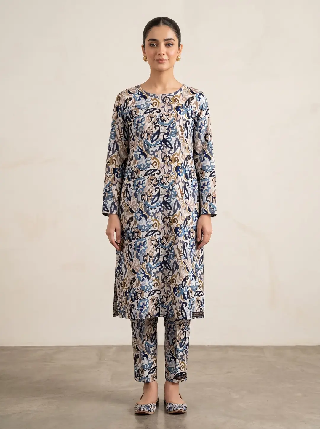 2 Pcs Women's Unstitched Printed Suit