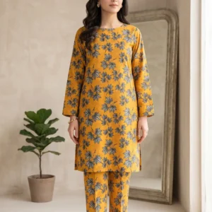 2 Pcs Women's Unstitched Printed Suit