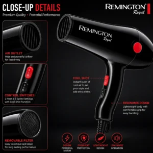 Professional Hair Dryer 5000W | Fast Drying | 2 Heat & 2 Speed Settings | Model S-6004 - Image 6