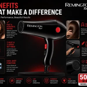 Professional Hair Dryer 5000W | Fast Drying | 2 Heat & 2 Speed Settings | Model S-6004 - Image 8