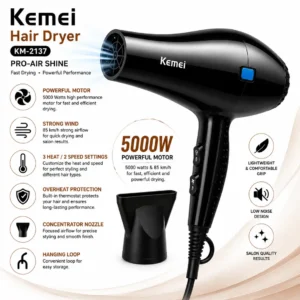 Professional Hair Dryer KM-2137 - Image 3