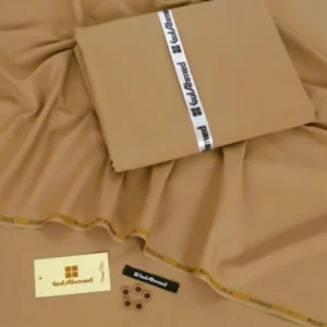 Gul Ahmad Wash & Wear Beige Suit Fabric 4m