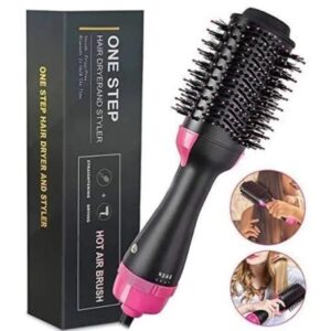 Hair Dryer Brush Black Pink ABS 4Temp - Image 3