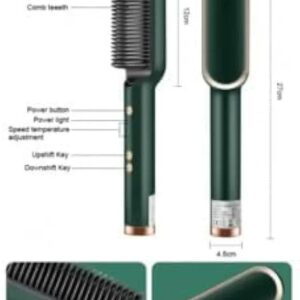 Green Hair Comb for Straight Curly Hair at Home - Image 3