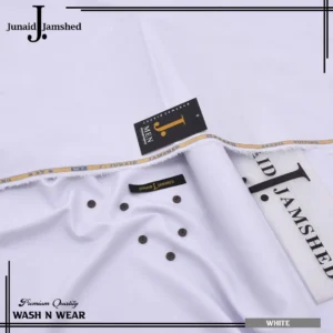 White Wash N Wear Men Suit Unstitched 3m Shirt 2m Trouser - Image 3