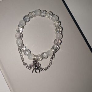 White-Silver Spider Bracelet